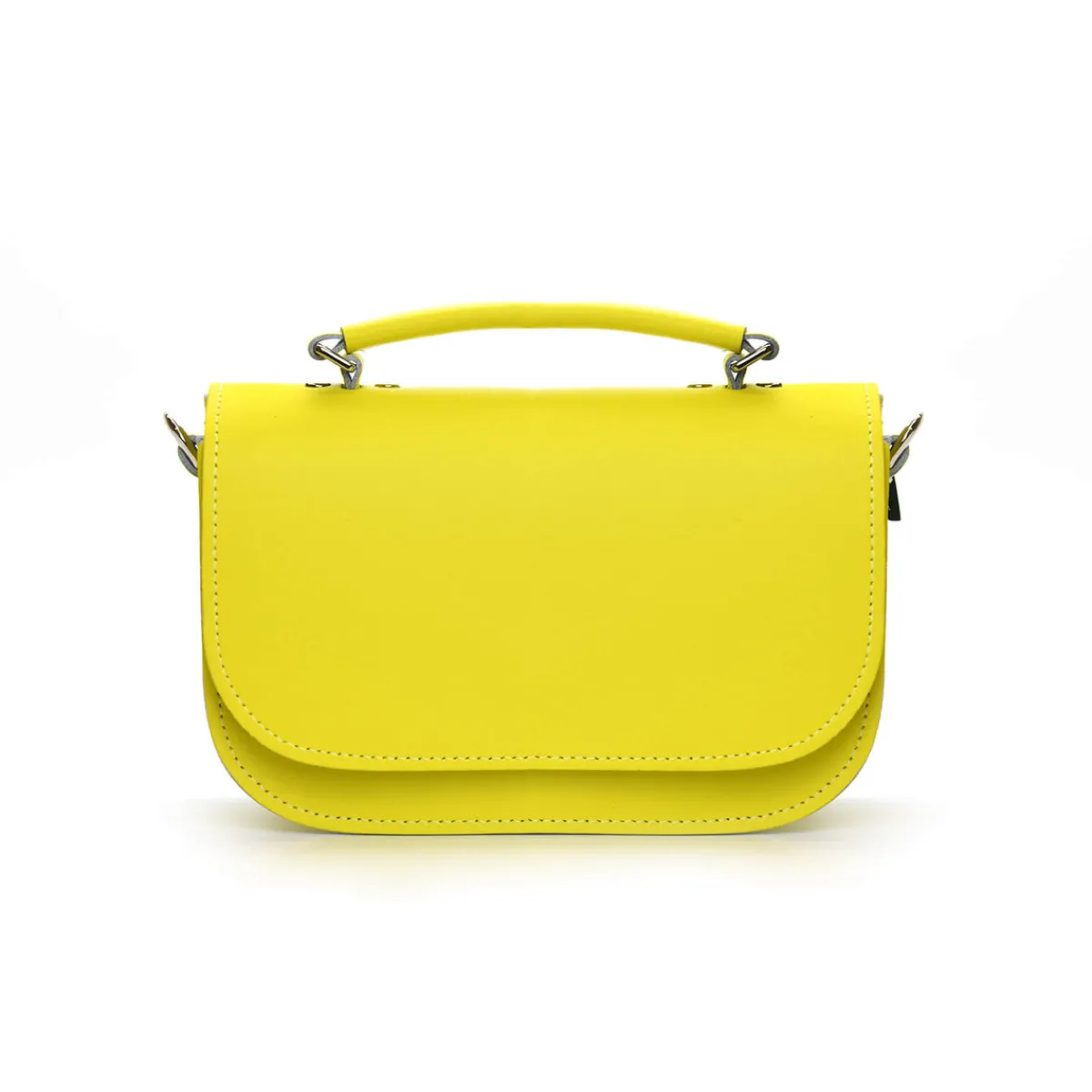 Zatchels Aura Handmade Leather Bag - Daffodil Yellow>Women Small Satchels|The Aura