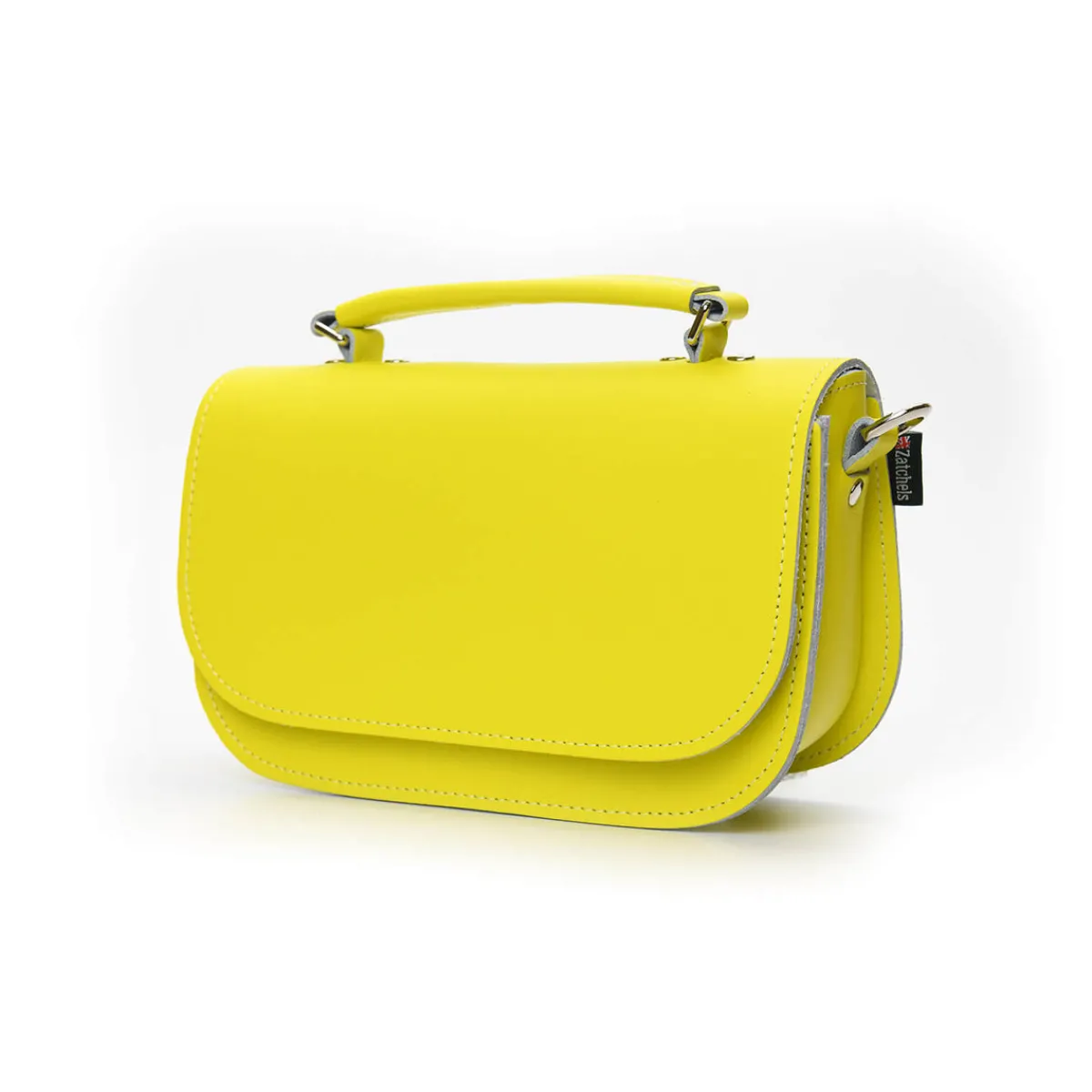 Zatchels Aura Handmade Leather Bag - Daffodil Yellow>Women Small Satchels|The Aura