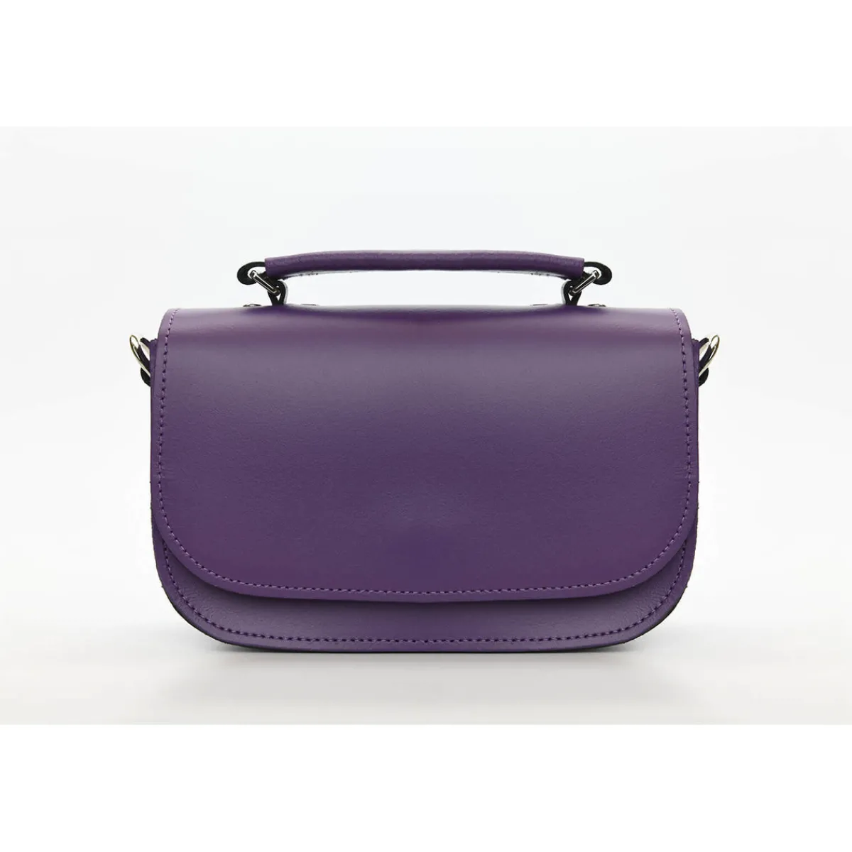 Zatchels Aura Handmade Leather Bag - Purple>Women Small Satchels|The Aura