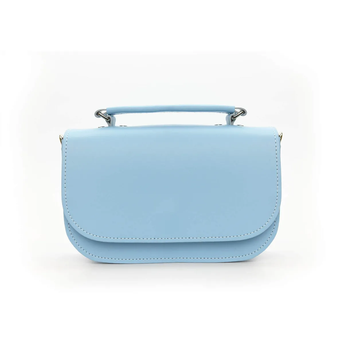 Zatchels Aura Handmade Leather Bag - Baby Blue>Women Small Satchels|The Aura
