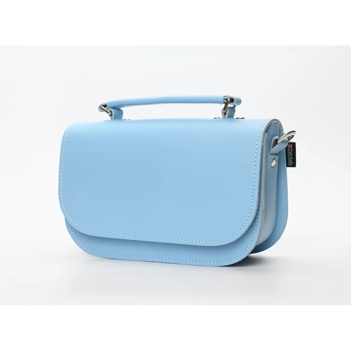 Zatchels Aura Handmade Leather Bag - Baby Blue>Women Small Satchels|The Aura