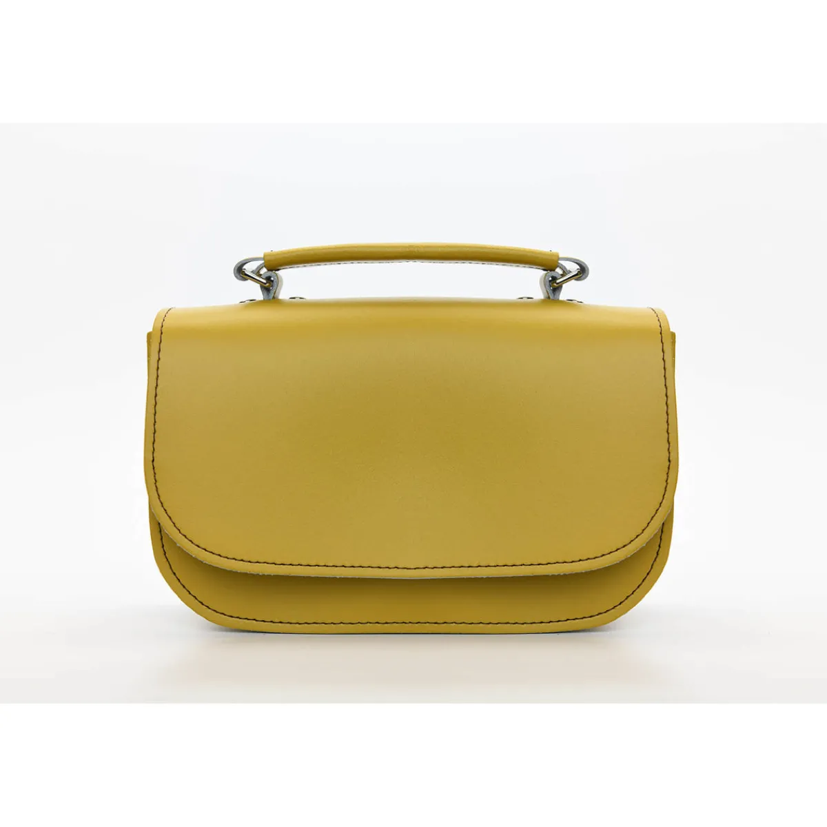 Zatchels Aura Handmade Leather Bag - Yellow Ochre>Women Small Satchels|The Aura
