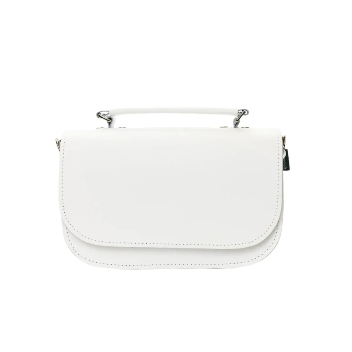 Zatchels Aura Handmade Leather Bag - White>Women Small Satchels|The Aura