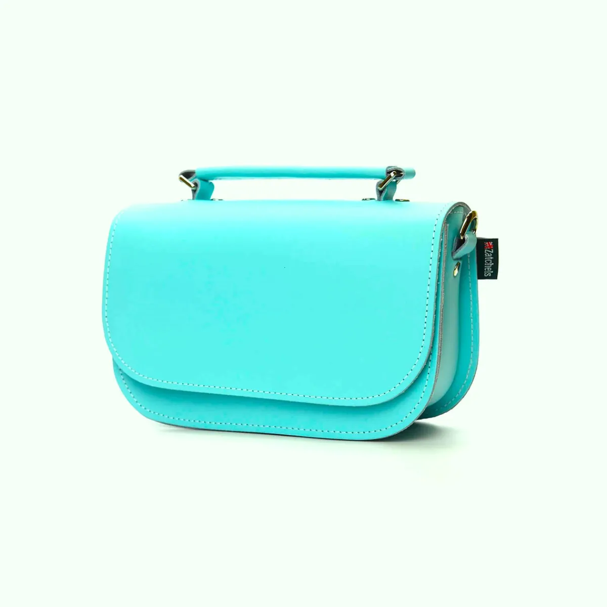 Zatchels Aura Handmade Leather Bag - Limpet - Shell Blue>Women Small Satchels|The Aura