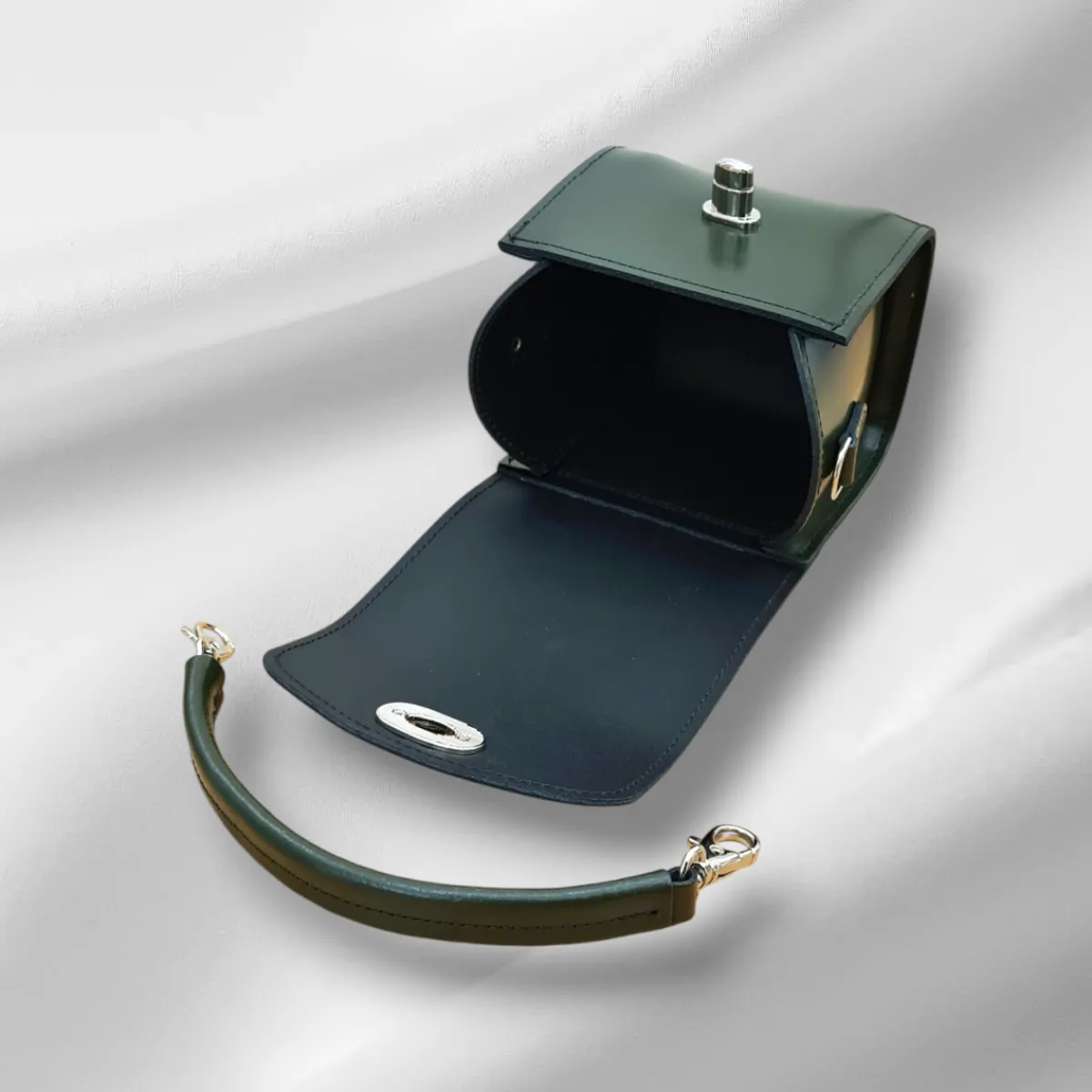 Zatchels Bauble Handmade High Shine Leather Handbag - Ivy Green><noscript><img width=