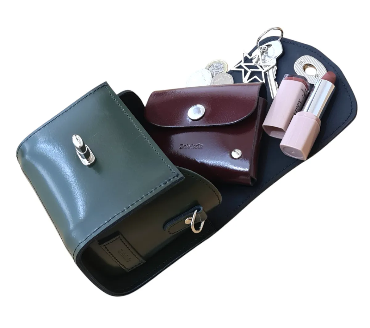 Zatchels Bauble Handmade High Shine Leather Handbag - Ivy Green><noscript><img width=