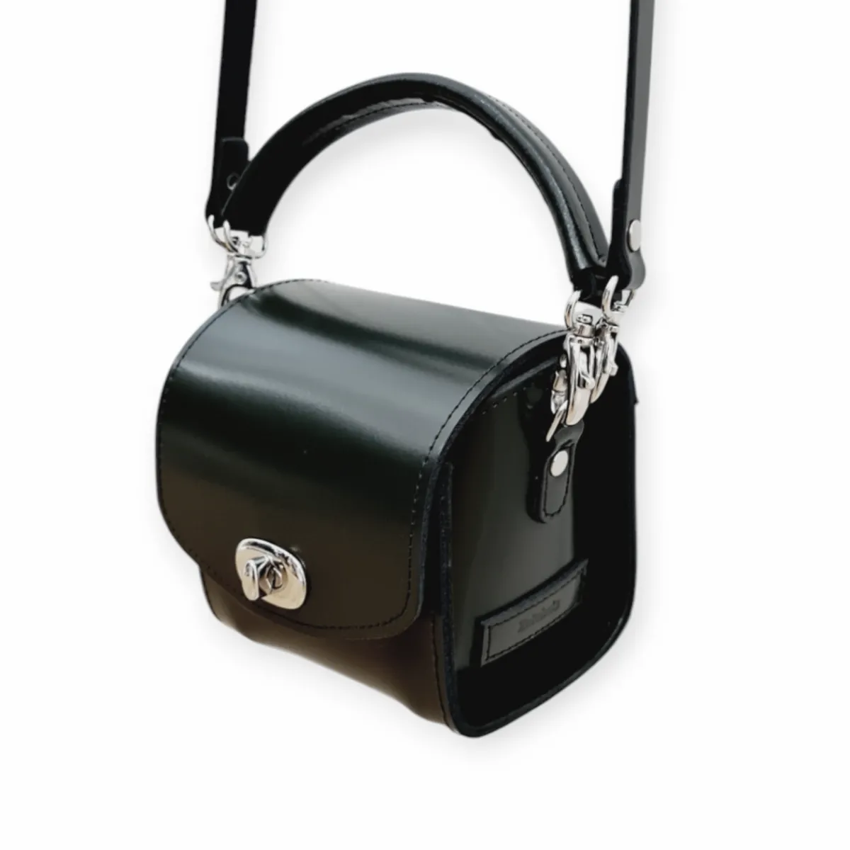 Zatchels Bauble Handmade High Shine Leather Handbag - Black>Women Bauble Bags