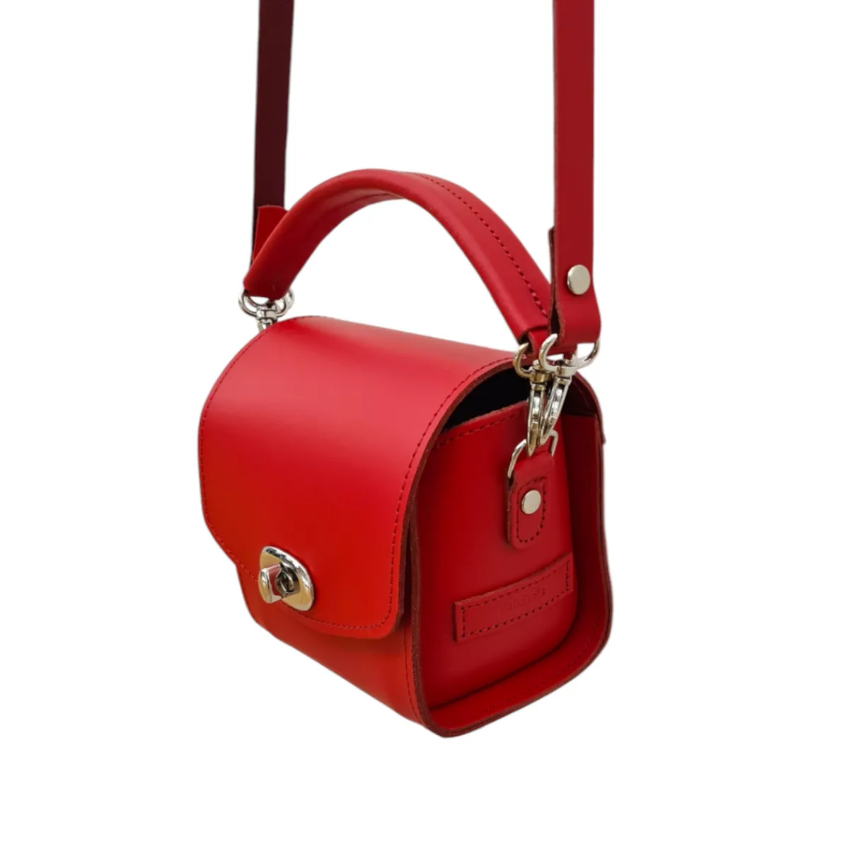 Zatchels Bauble Leather Handbag - Love Hearts - Pillar Box Red In Stock & Ready to Ship>Women Bauble Bags