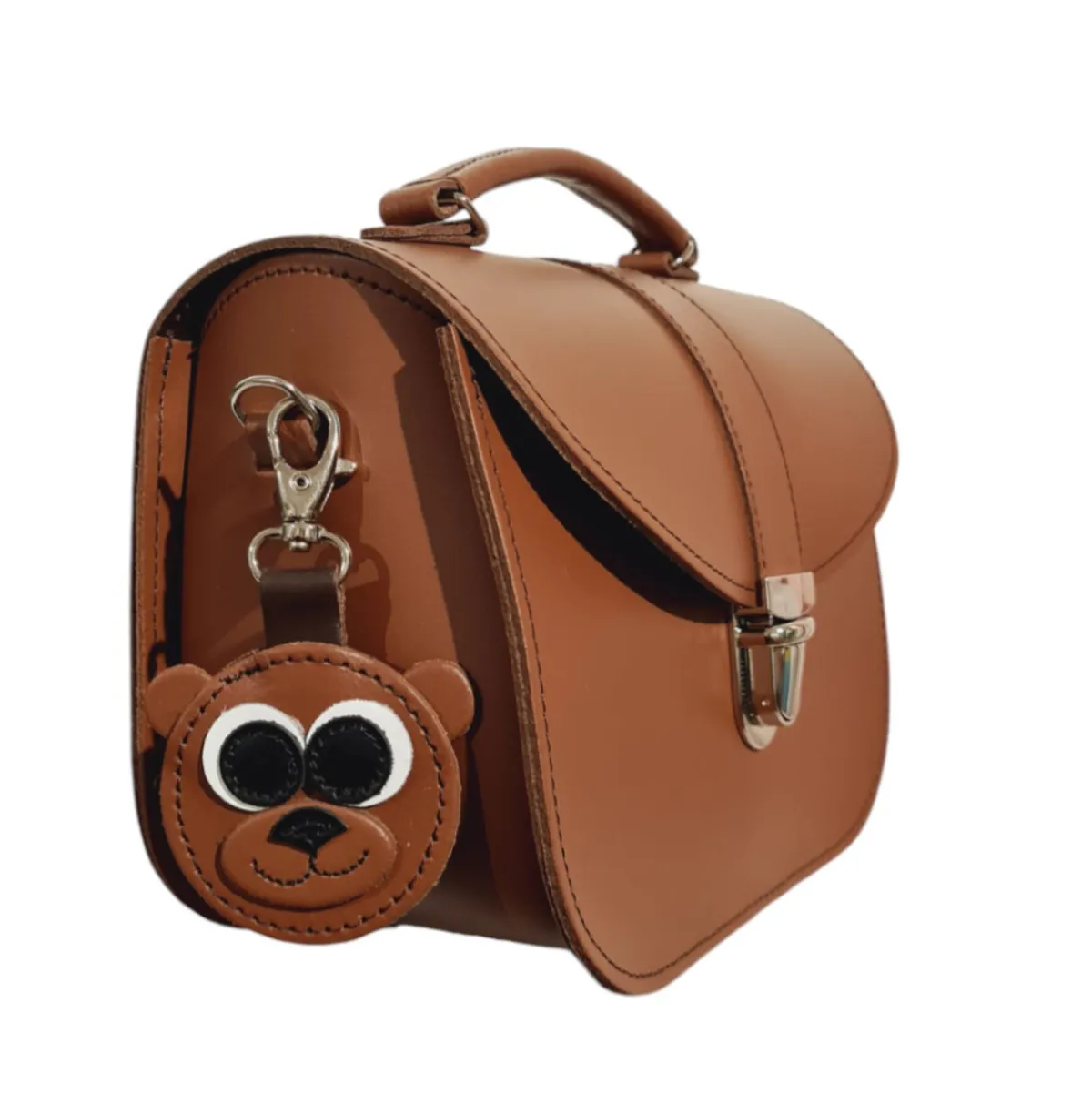 Zatchels Brown Bear Handmade Leather Bag Charm><noscript><img width=