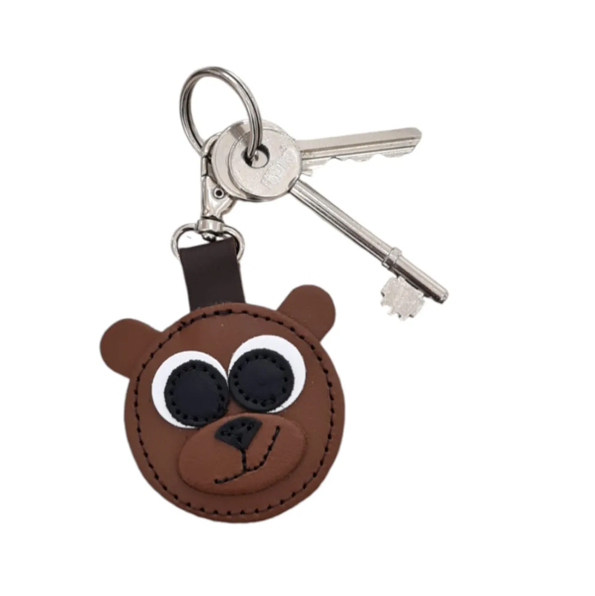 Zatchels Brown Bear Handmade Leather Bag Charm><noscript><img width=