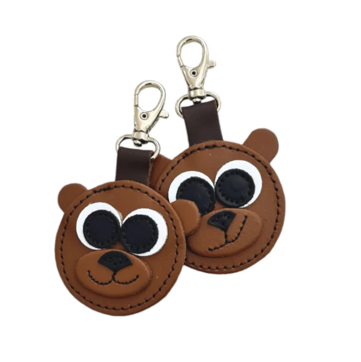 Zatchels Brown Bear Handmade Leather Bag Charm><noscript><img width=