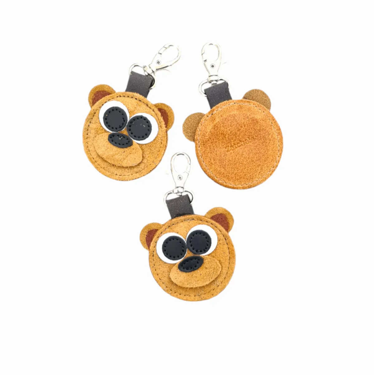 Zatchels Brown Bear Handmade Tannery Leather Bag Charm><noscript><img width=
