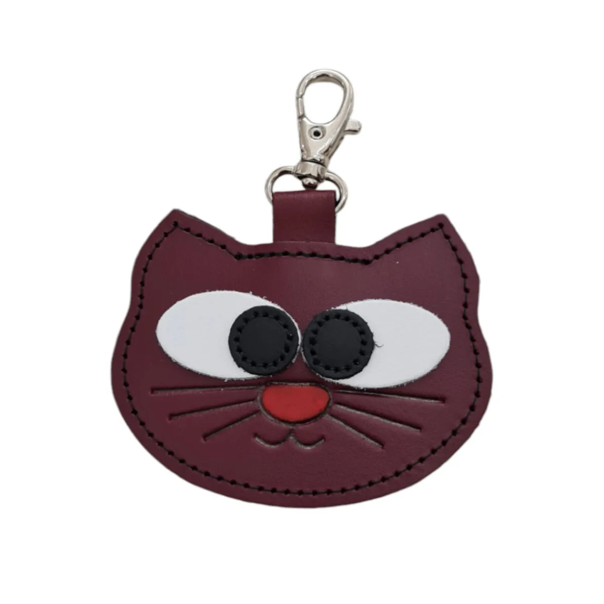 Zatchels Colourful Cat Bag Charm - Oxblood>Women Accessories And Gifts|Accessories And Gifts