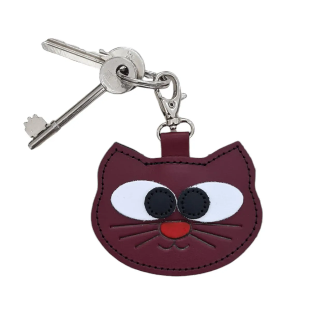Zatchels Colourful Cat Bag Charm - Oxblood>Women Accessories And Gifts|Accessories And Gifts