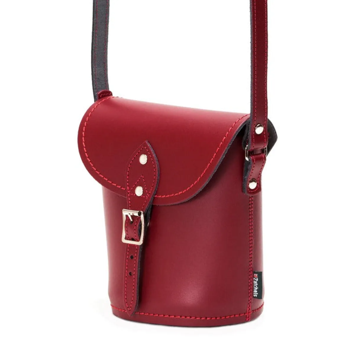 Zatchels Handmade Leather Barrel Bag - Oxblood>Women Barrel Bags