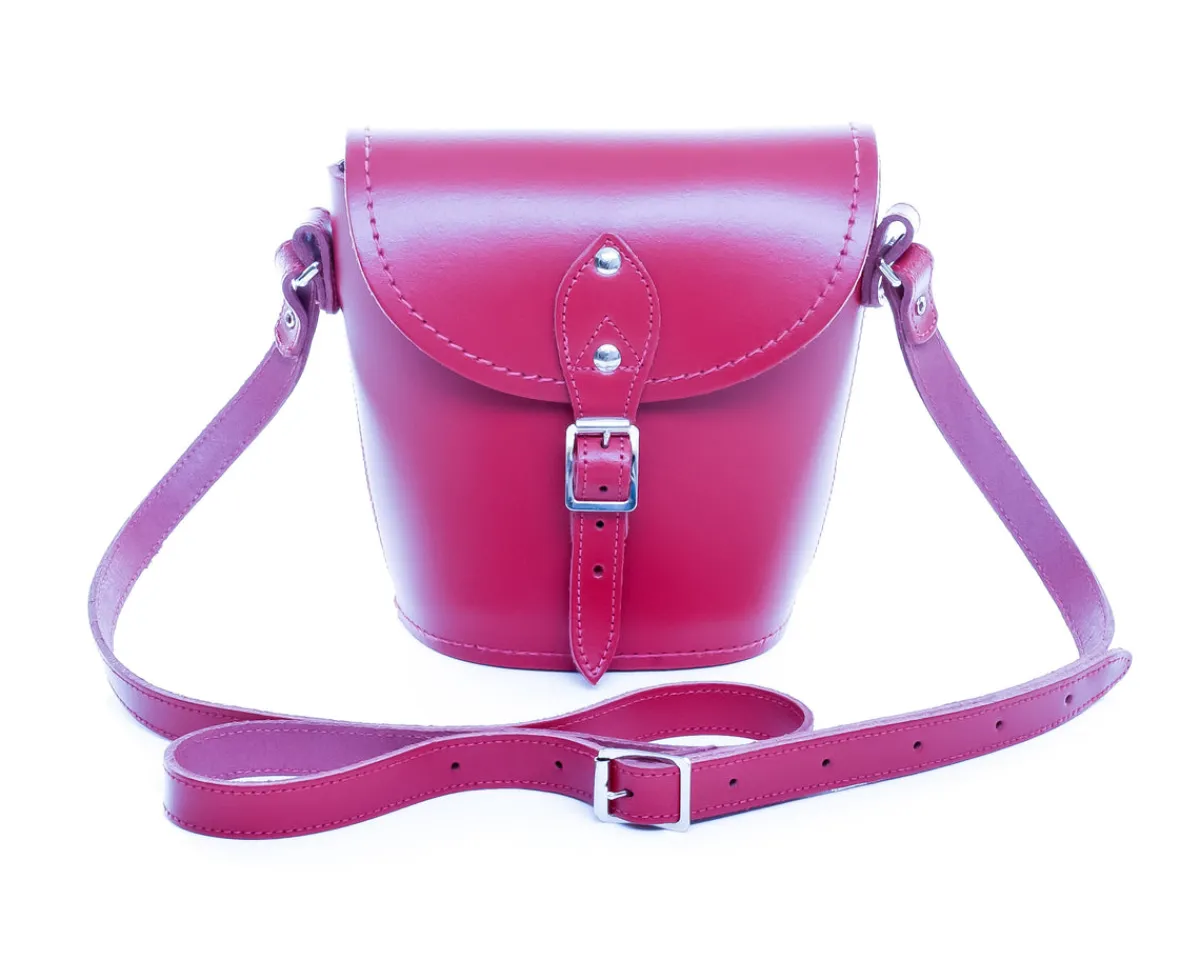 Zatchels Handmade Leather Barrel Bag - Magenta>Women Barrel Bags