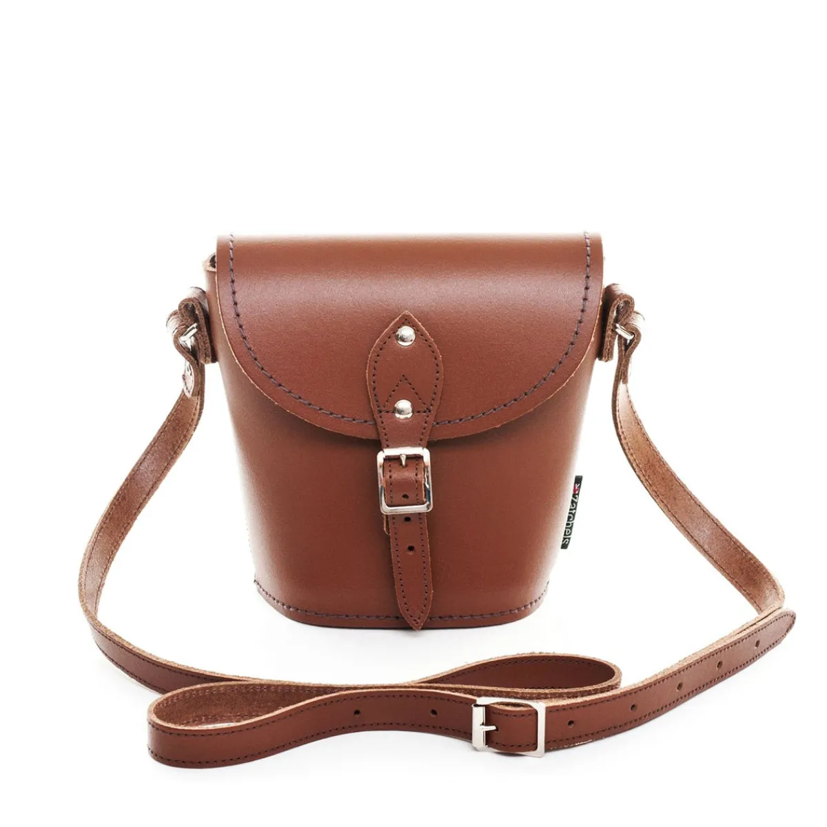Zatchels Handmade Leather Barrel Bag - Chestnut>Women Barrel Bags