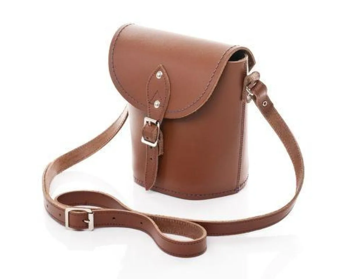 Zatchels Handmade Leather Barrel Bag - Chestnut>Women Barrel Bags