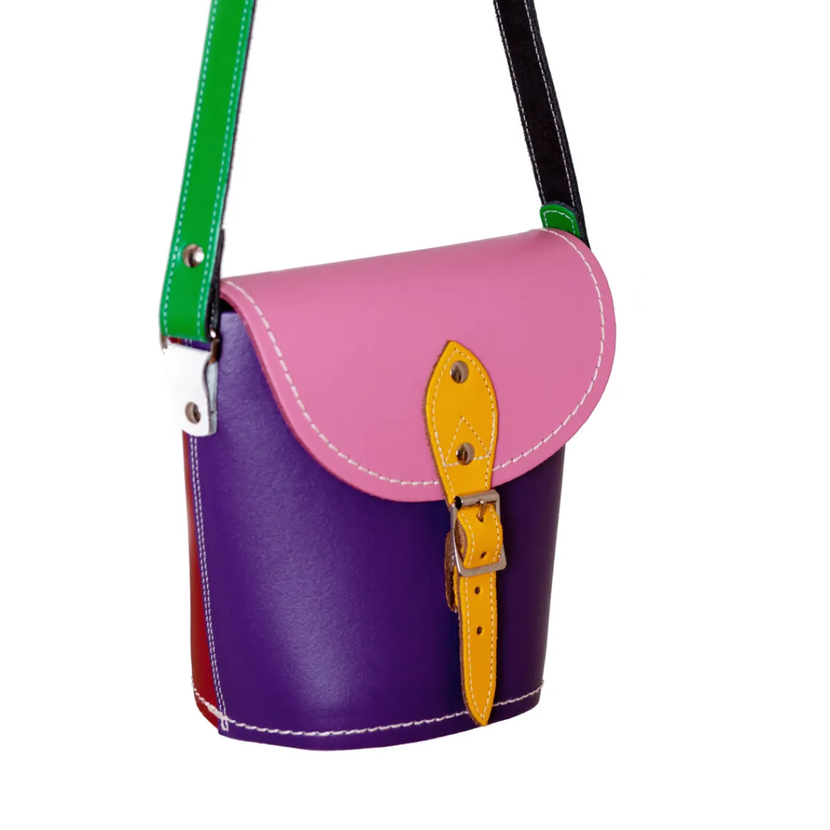 Zatchels Handmade Leather Barrel Bag - Classic Kaleidoscope>Women Barrel Bags