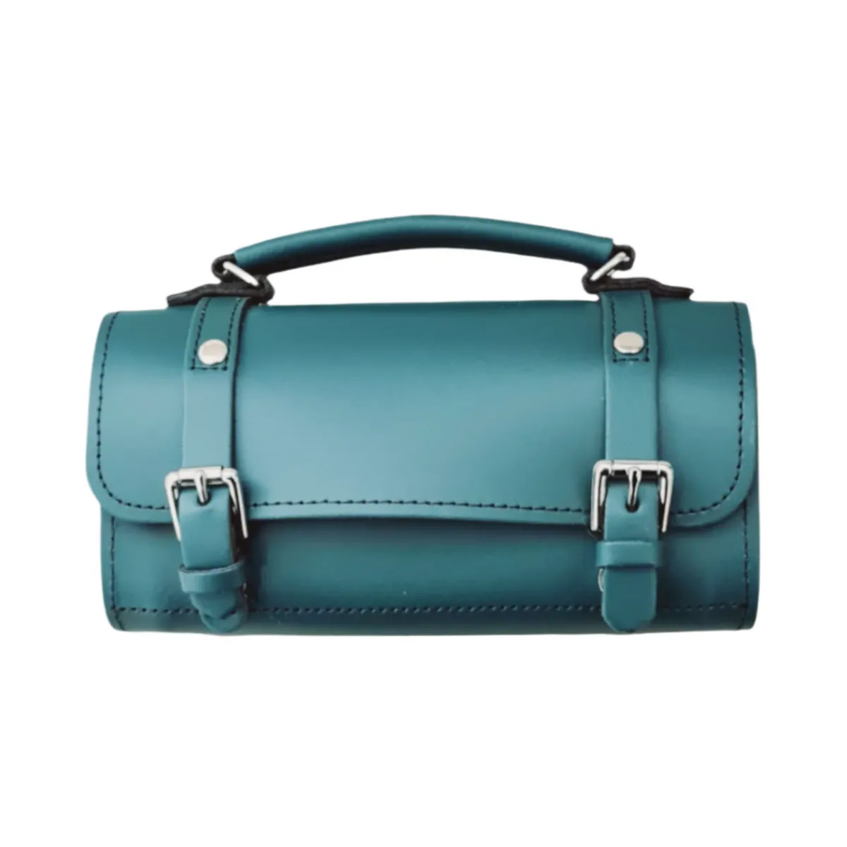Zatchels Handmade Leather Bowler Bag - Teal>Women Bowler Bags
