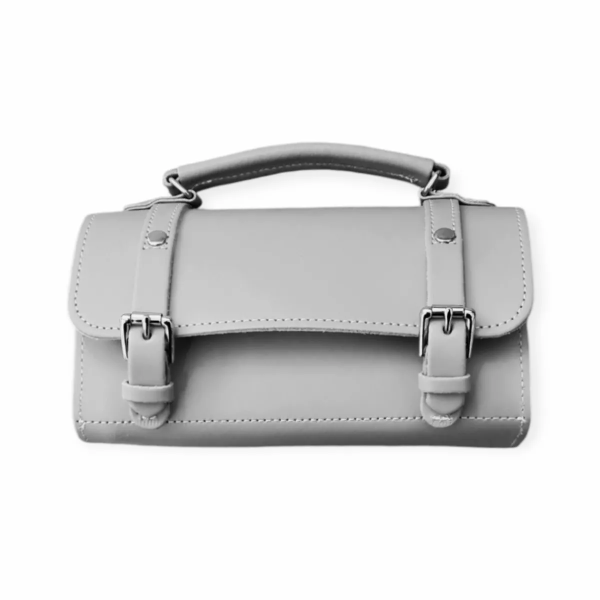 Zatchels Handmade Leather Bowler Bag - Ghost Grey>Women Bowler Bags
