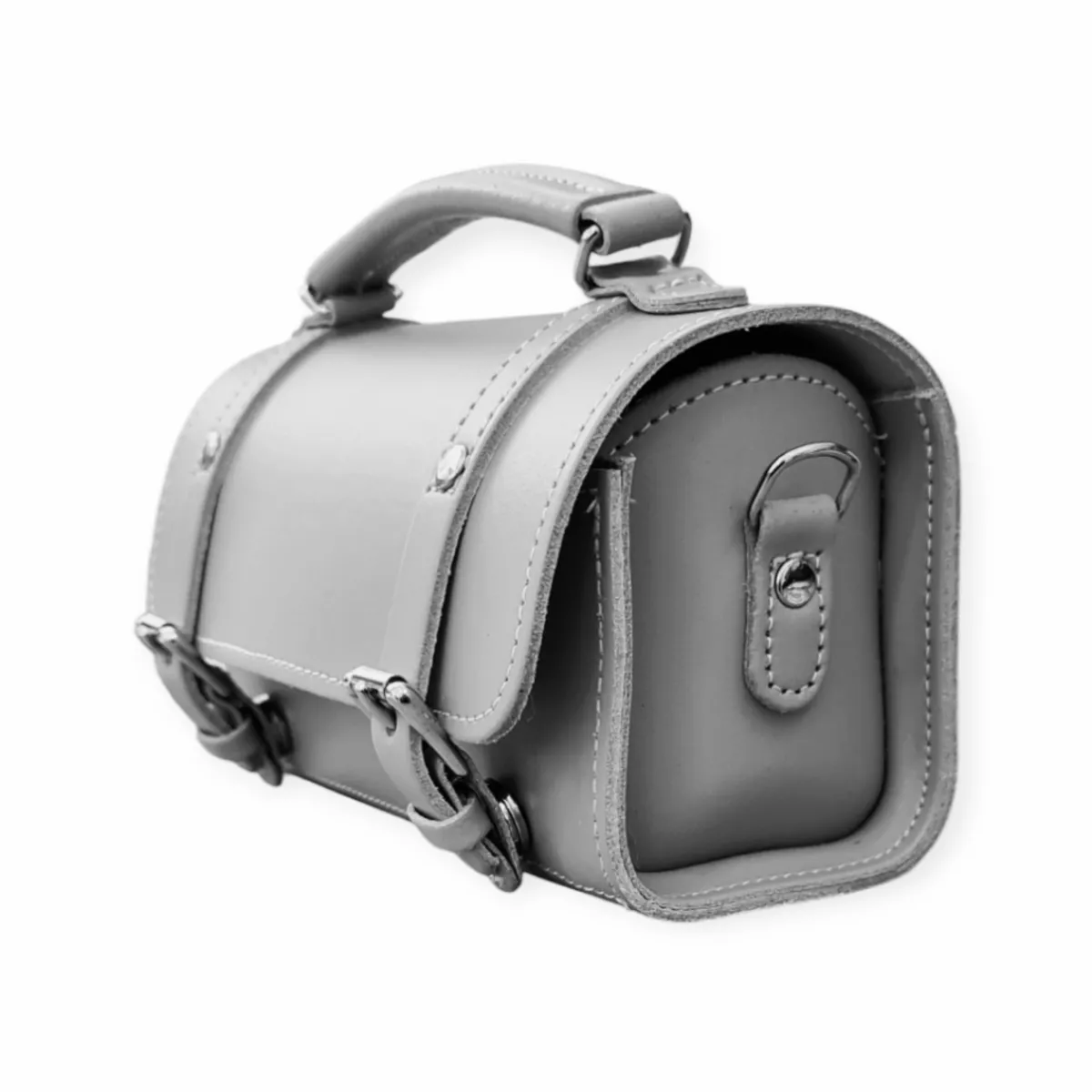 Zatchels Handmade Leather Bowler Bag - Ghost Grey>Women Bowler Bags