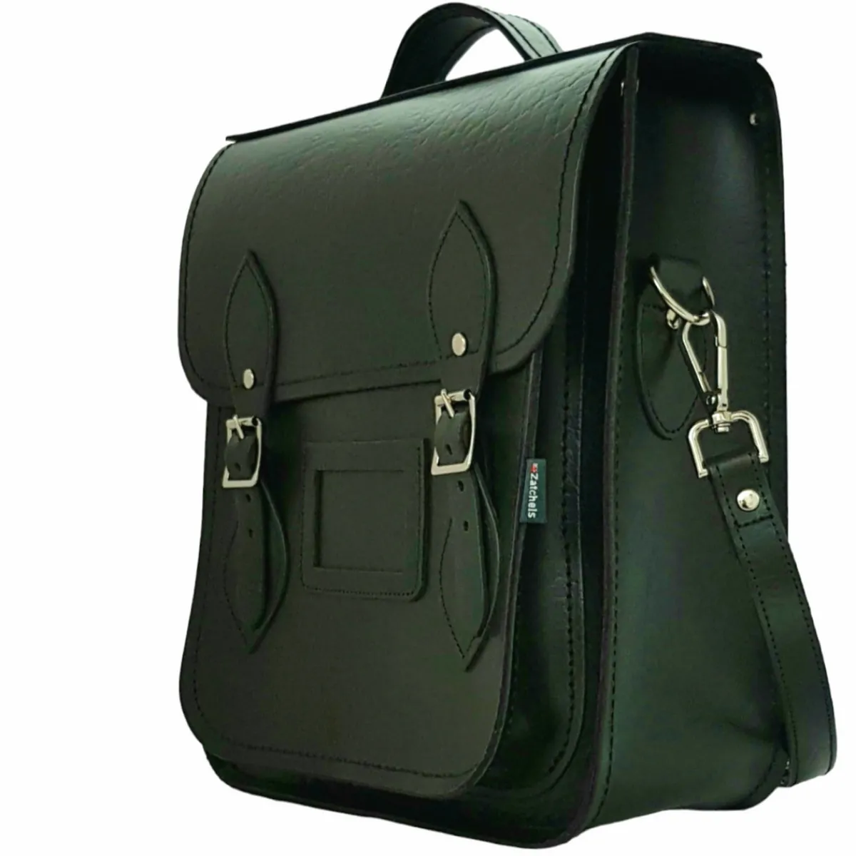Zatchels Handmade Leather City Backpack - Executive - British Racing Green>Women Backpacks|Executive Range