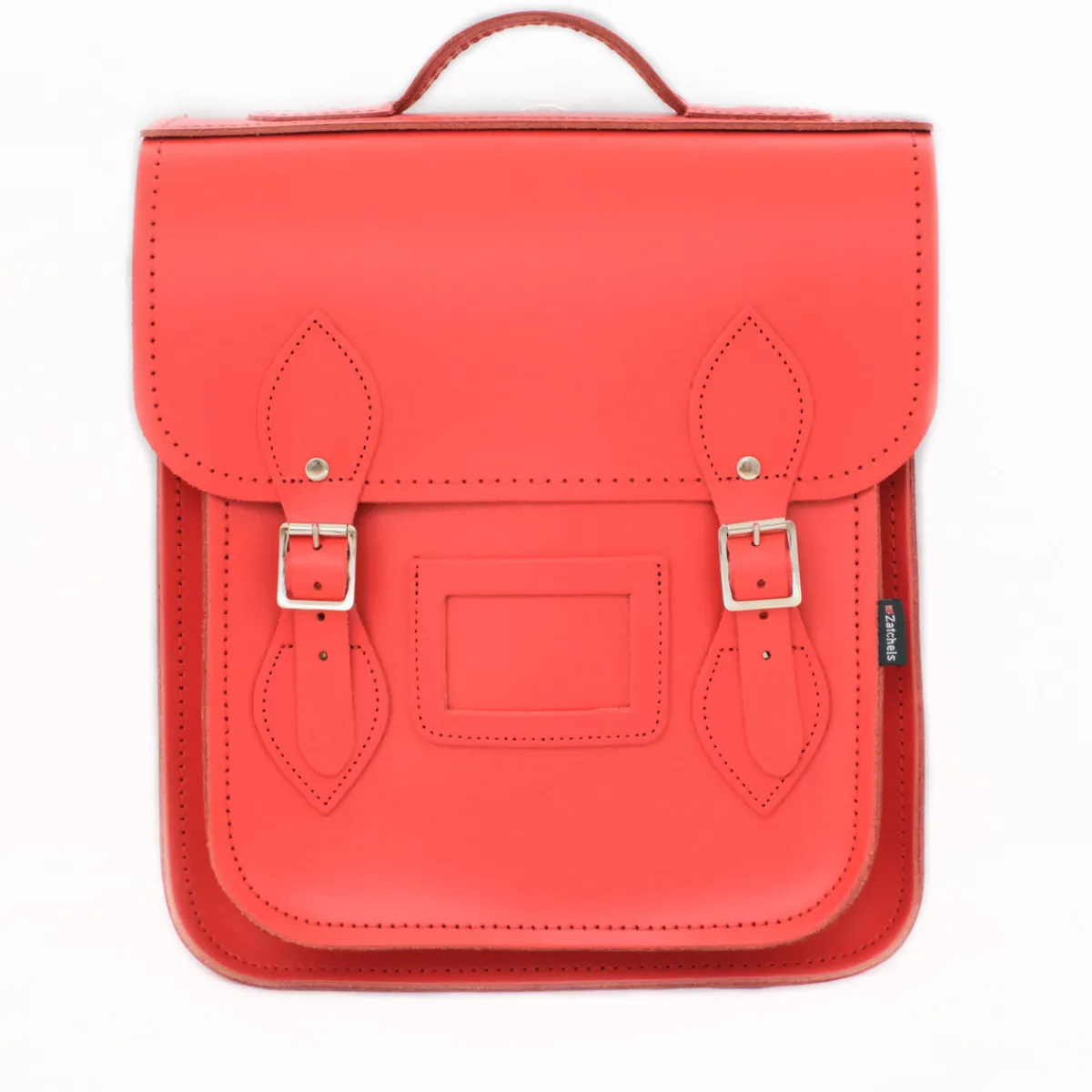 Zatchels Handmade Leather City Backpack - Pillar Box Red>Women Backpacks|Backpacks