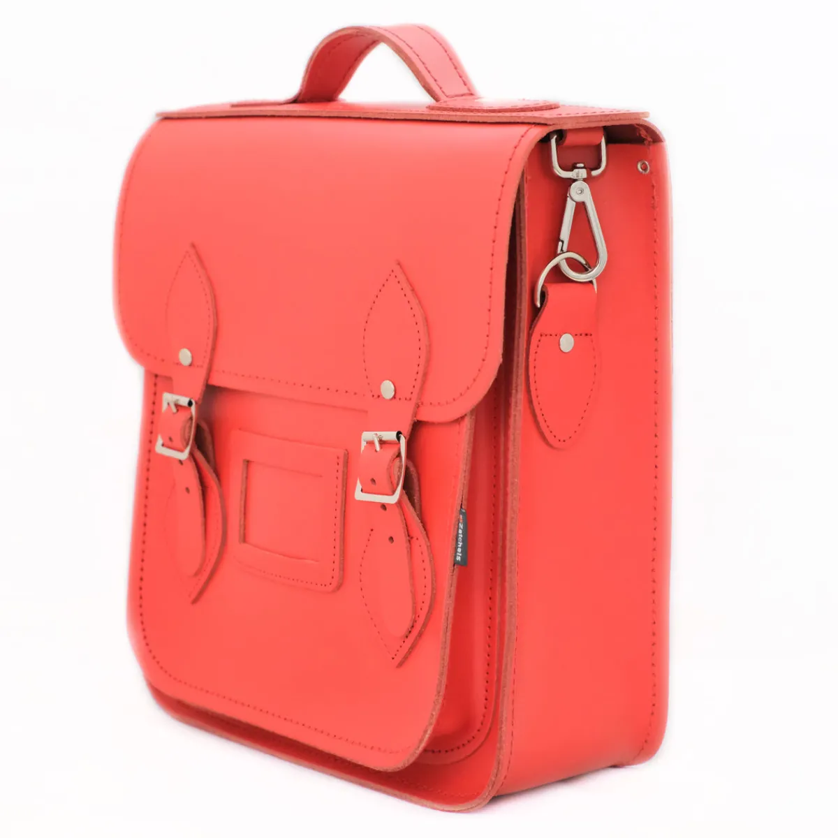 Zatchels Handmade Leather City Backpack - Pillar Box Red>Women Backpacks|Backpacks