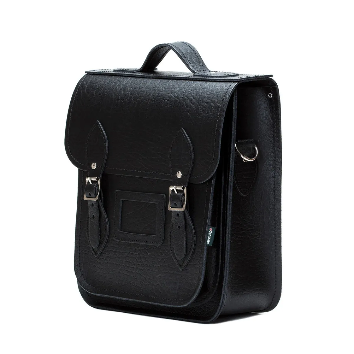 Zatchels Handmade Leather City Backpack - Black Executive>Women Backpacks|Executive Range