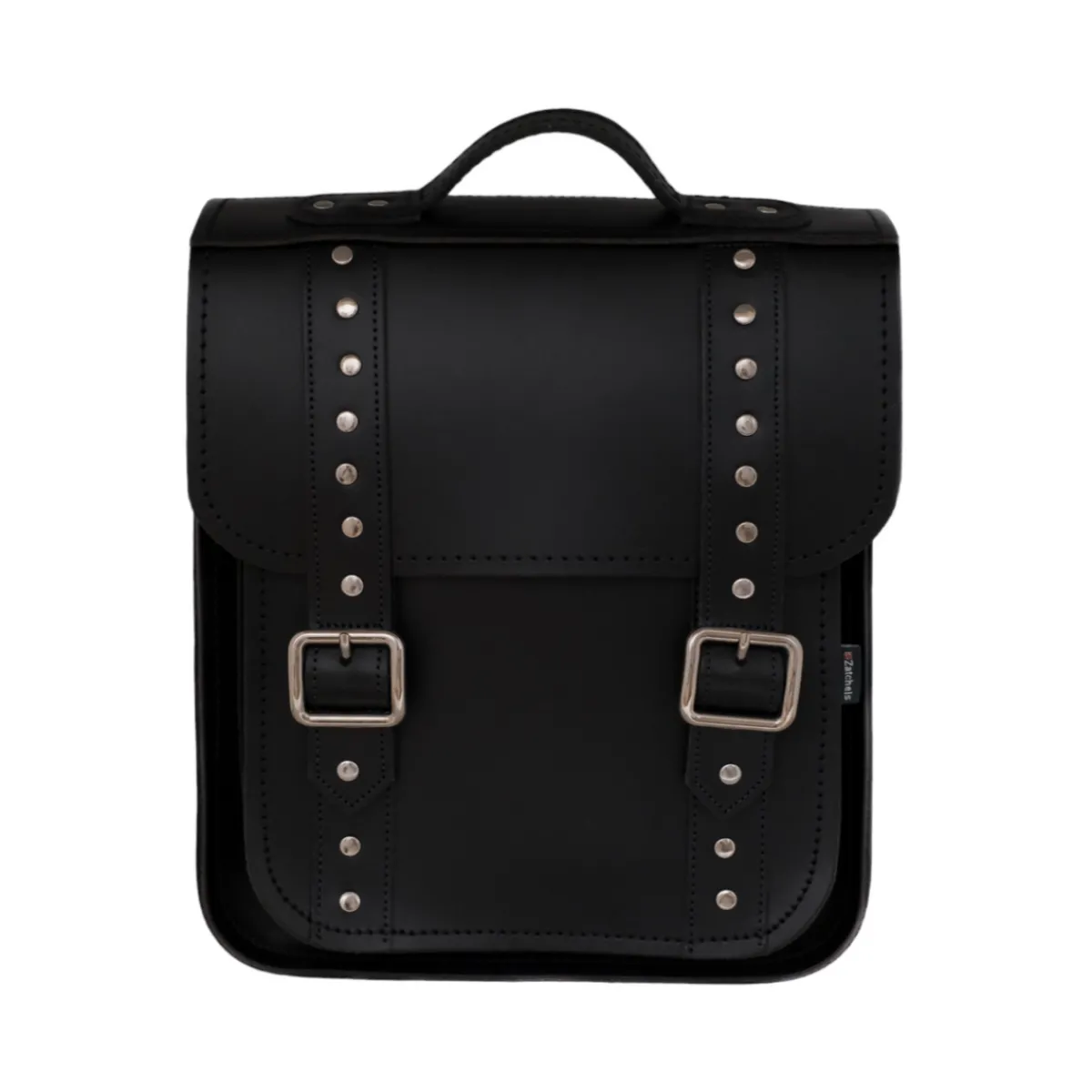 Zatchels Handmade Leather City Backpack - Black Gothic Studded>Women Backpacks|Backpacks