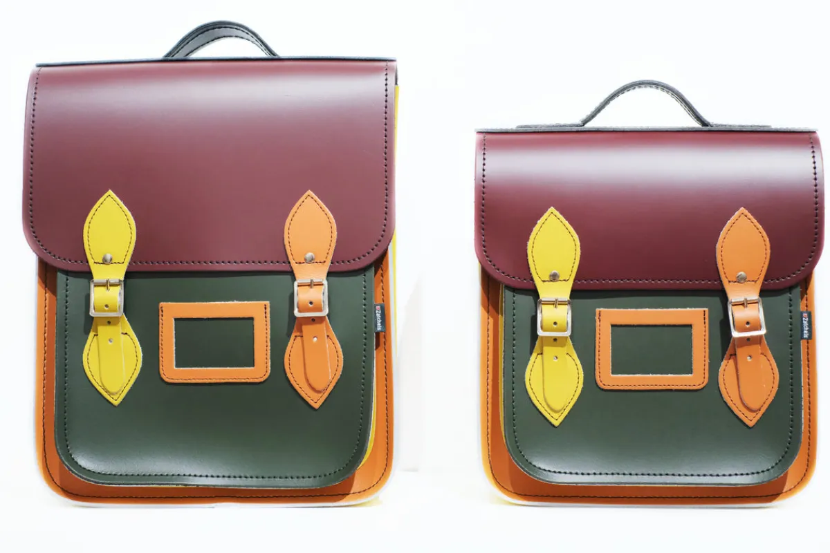 Zatchels Handmade Leather City Backpack - Autumnal Kaleidoscope><noscript><img width=
