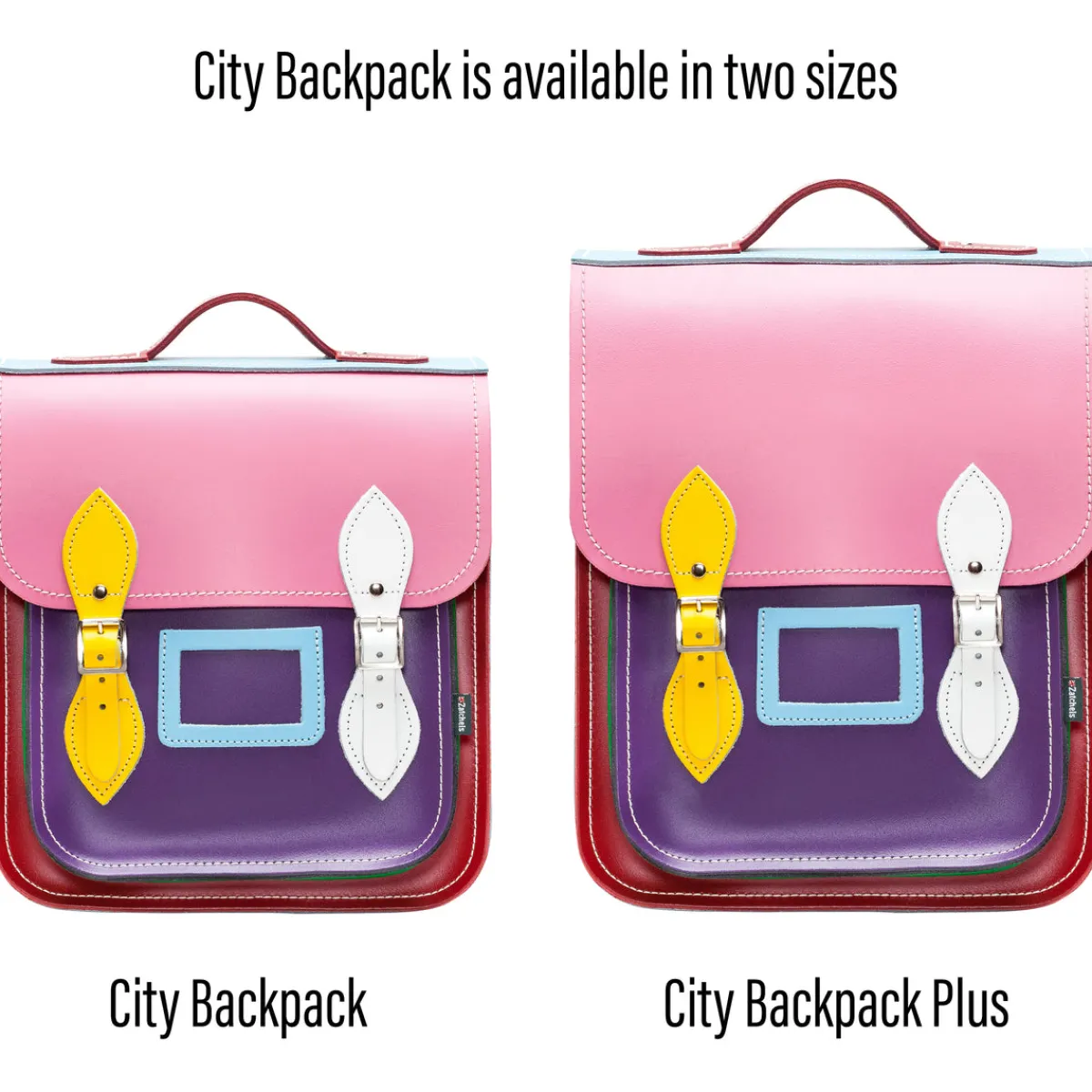 Zatchels Handmade Leather City Backpack - Classic Kaleidoscope><noscript><img width=