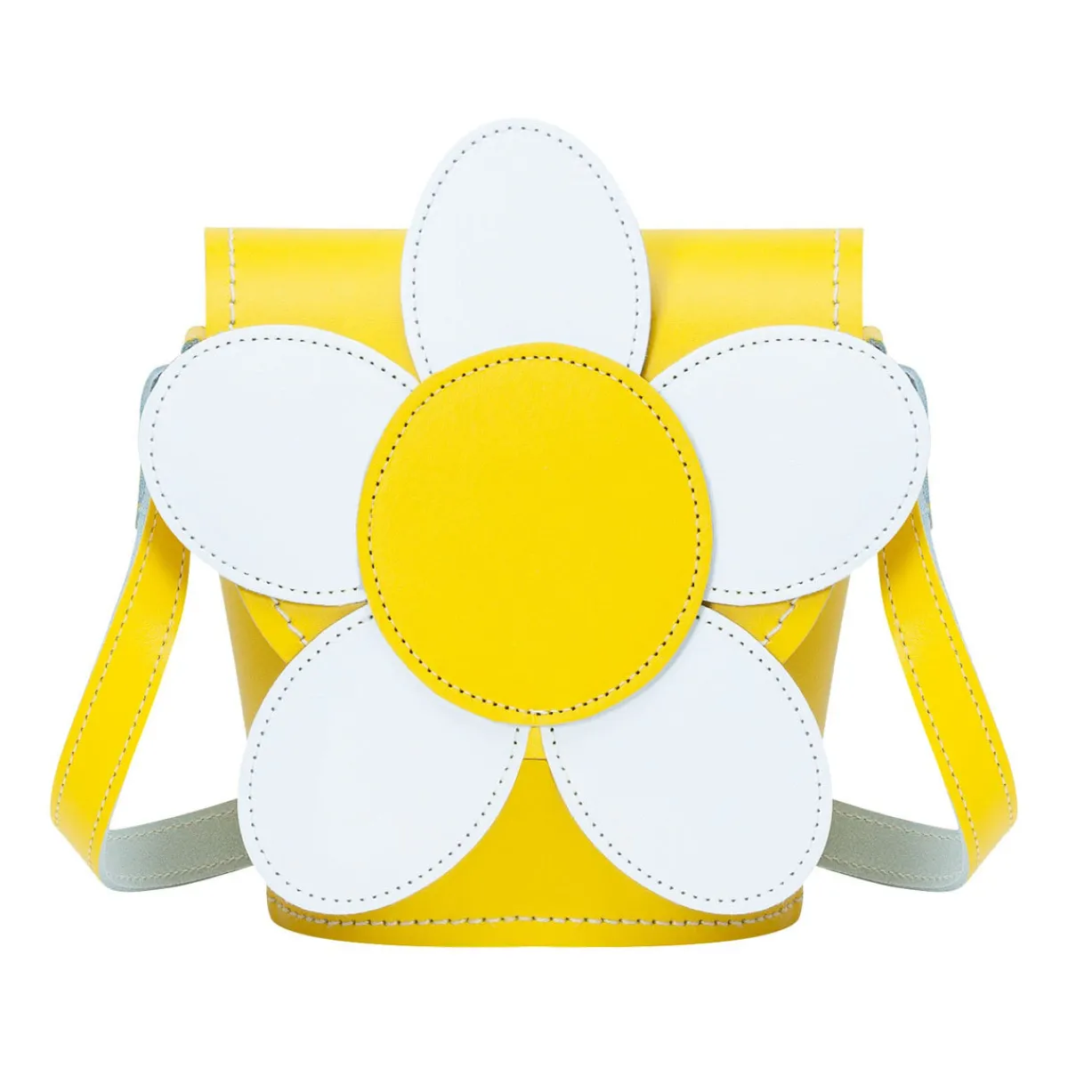 Zatchels Handmade Leather Daisy Barrel Bag - Pastel Yellow>Women Barrel Bags