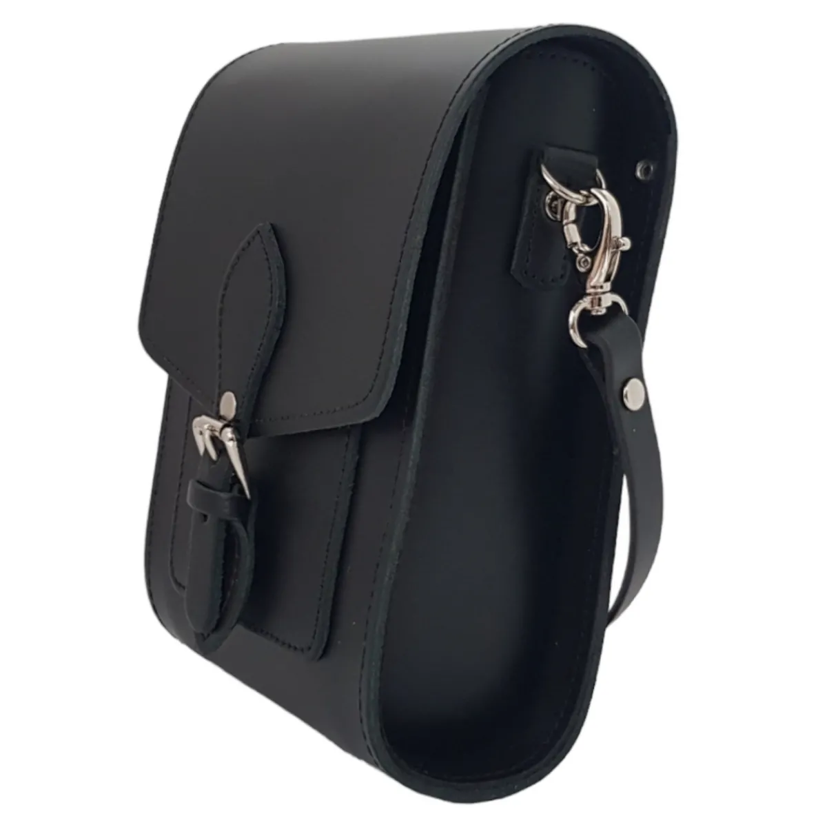 Zatchels Handmade Leather Festival Phone Bag - Black>Women Phone Bags