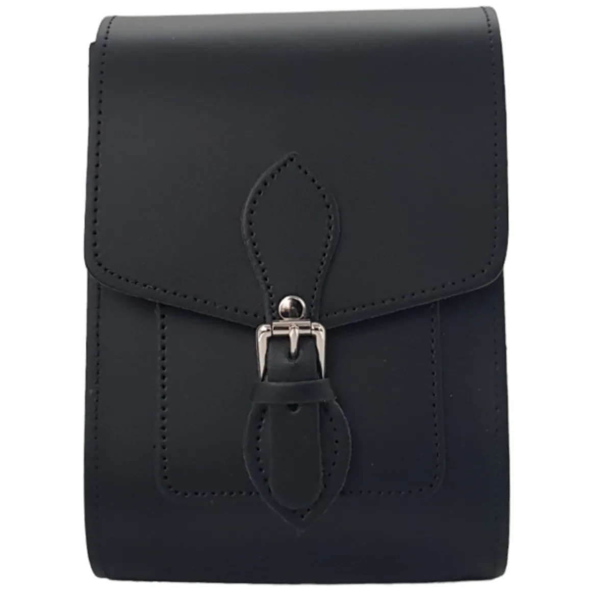 Zatchels Handmade Leather Festival Phone Bag - Black>Women Phone Bags