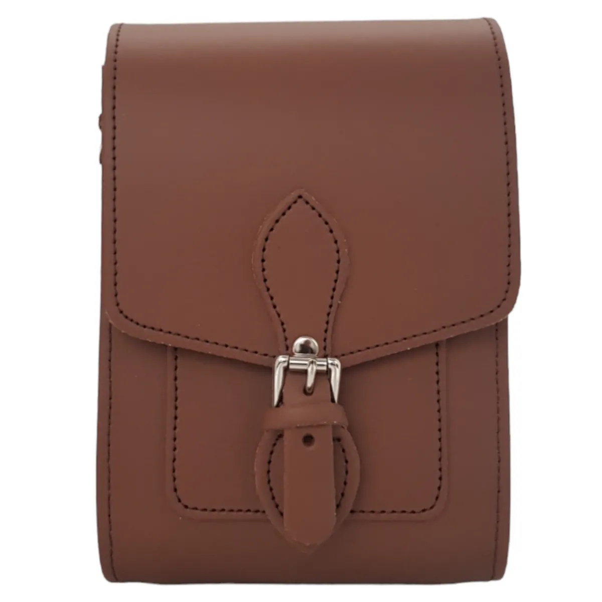 Zatchels Handmade Leather Festival Phone Bag - Chestnut>Women Phone Bags