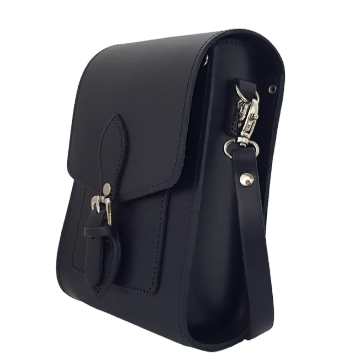 Zatchels Handmade Leather Festival Phone Bag - Navy Blue>Women Phone Bags