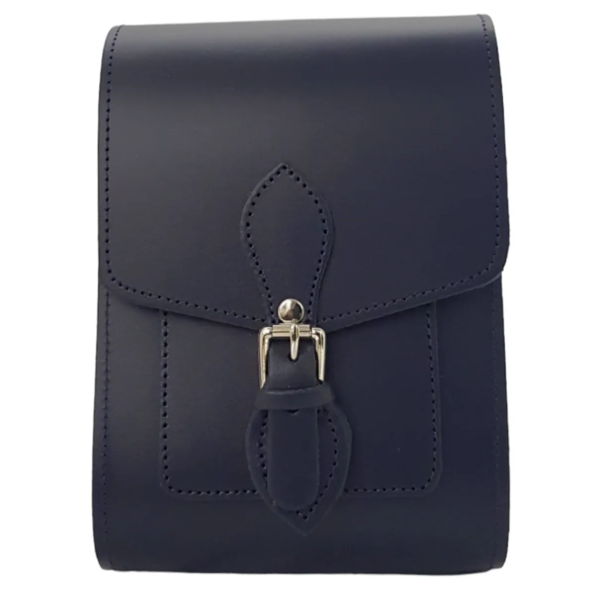 Zatchels Handmade Leather Festival Phone Bag - Navy Blue>Women Phone Bags