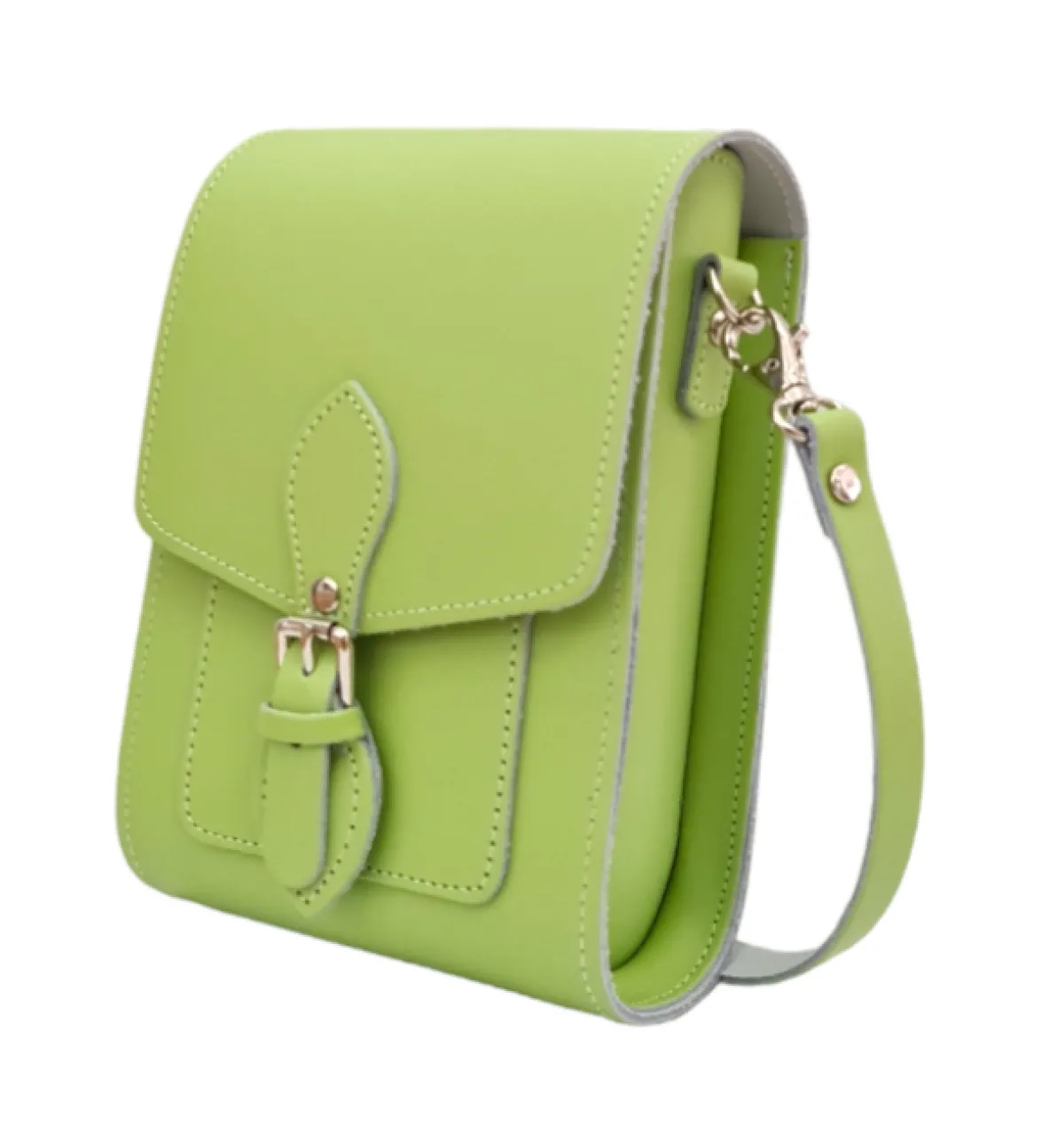 Zatchels Handmade Leather Festival Phone Bag - Grass Green>Women Phone Bags