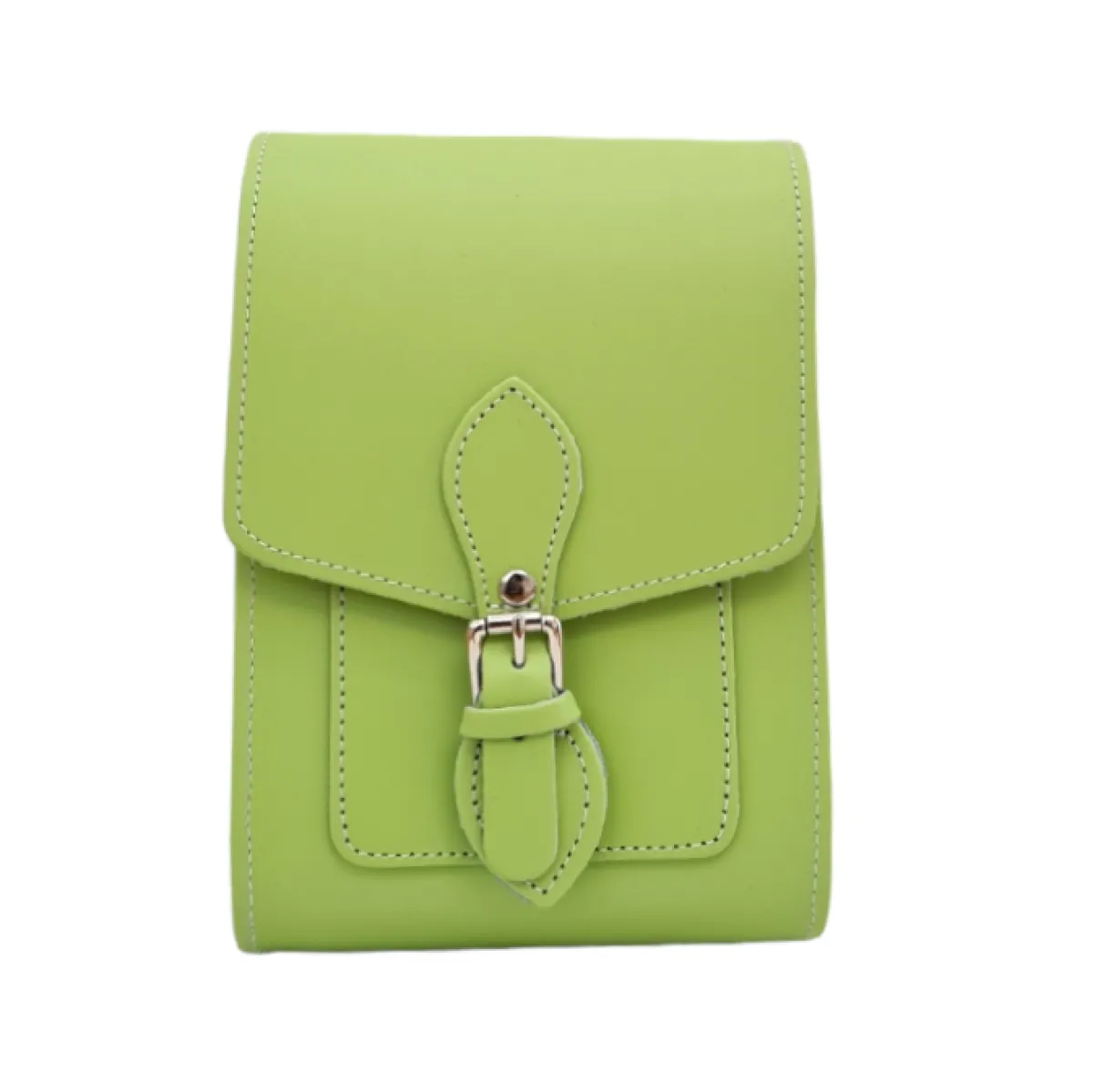 Zatchels Handmade Leather Festival Phone Bag - Grass Green>Women Phone Bags