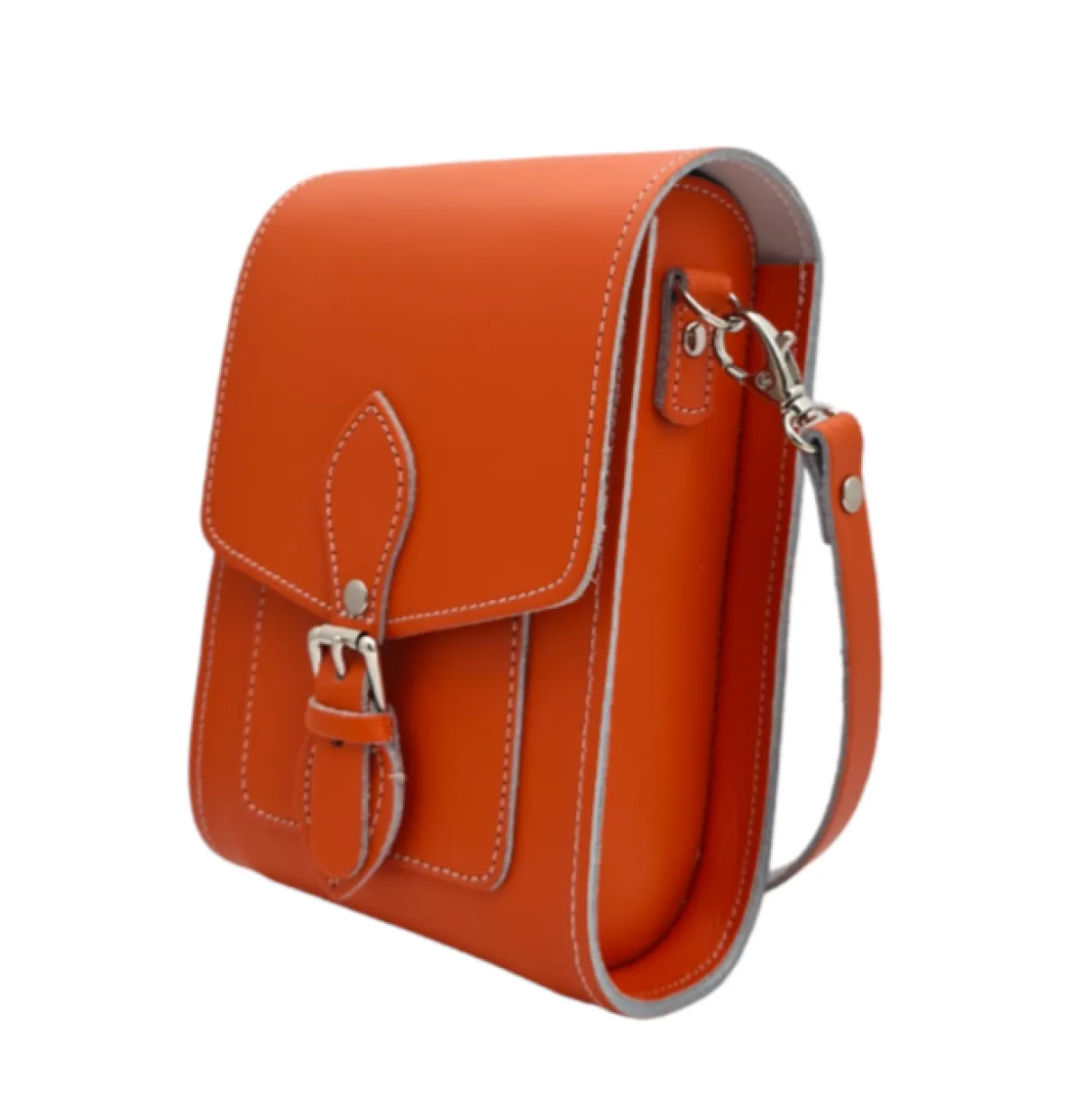 Zatchels Handmade Leather Festival Phone Bag - Orange>Women Phone Bags