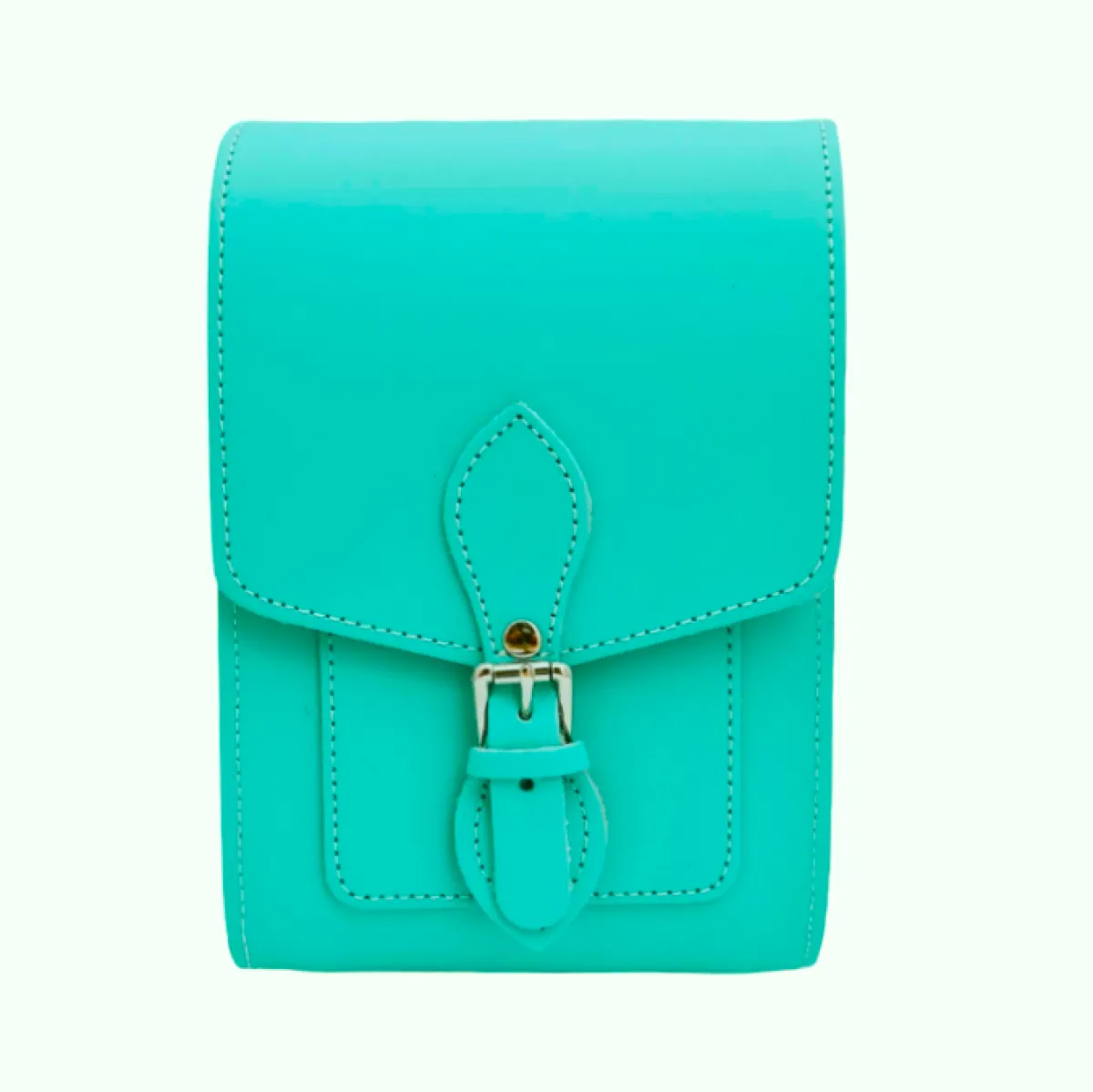 Zatchels Handmade Leather Festival Phone Bag - Limpet - Shell Blue>Women Phone Bags