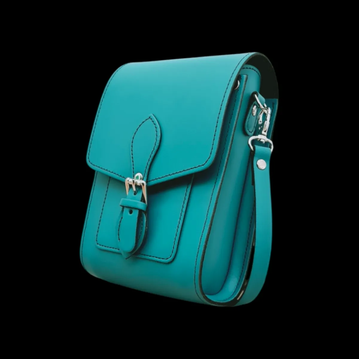 Zatchels Handmade Leather Festival Phone Bag - Teal>Women Phone Bags