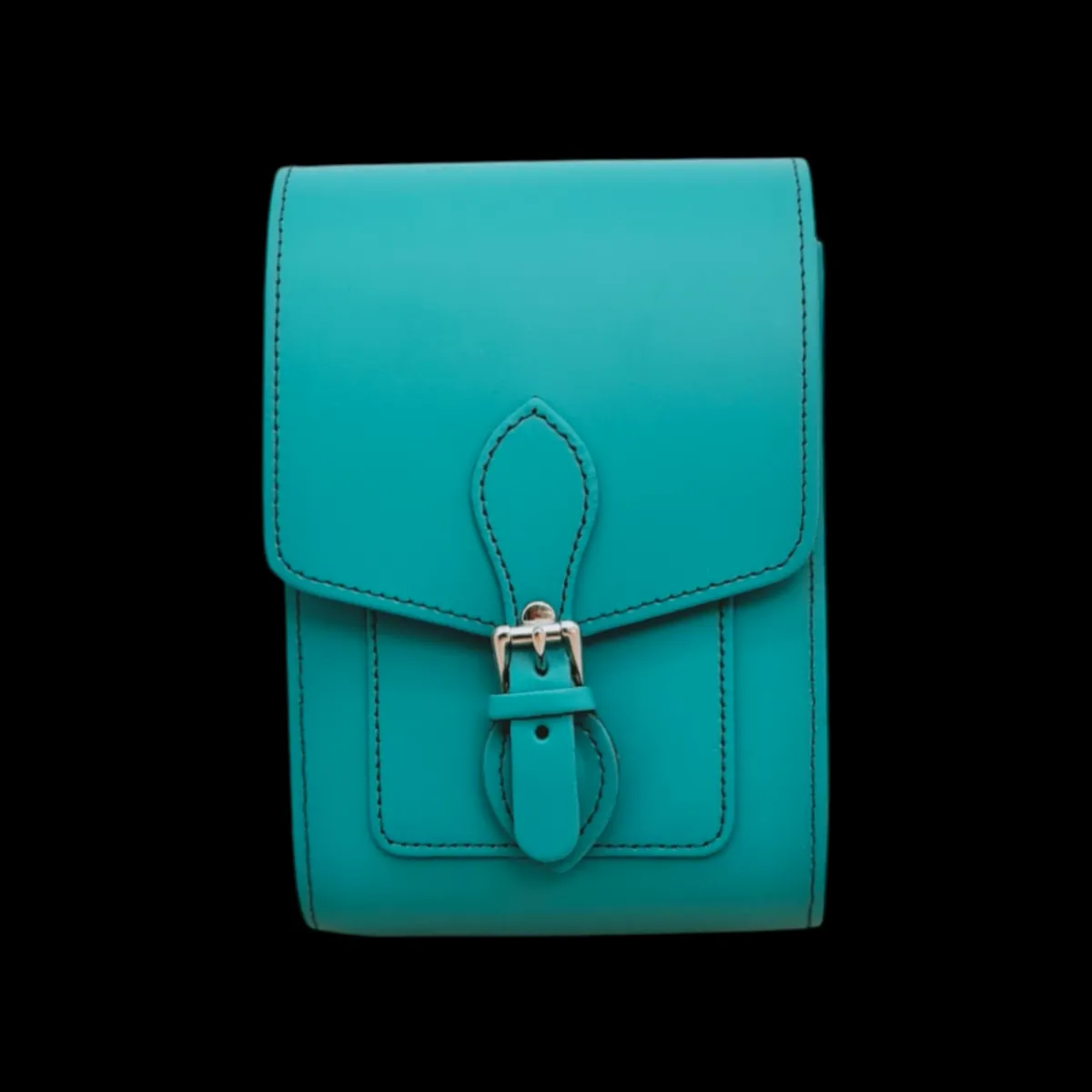 Zatchels Handmade Leather Festival Phone Bag - Teal>Women Phone Bags