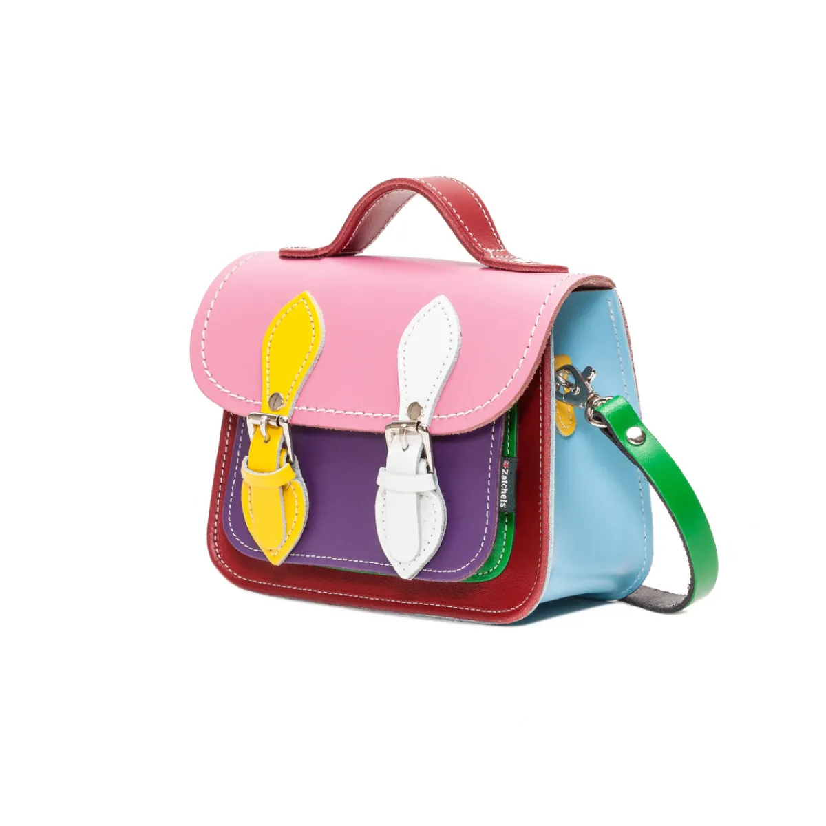 Zatchels Handmade Leather Micro Satchel - Classic Kaleidoscope>Women Small Satchels|Micro Satchels