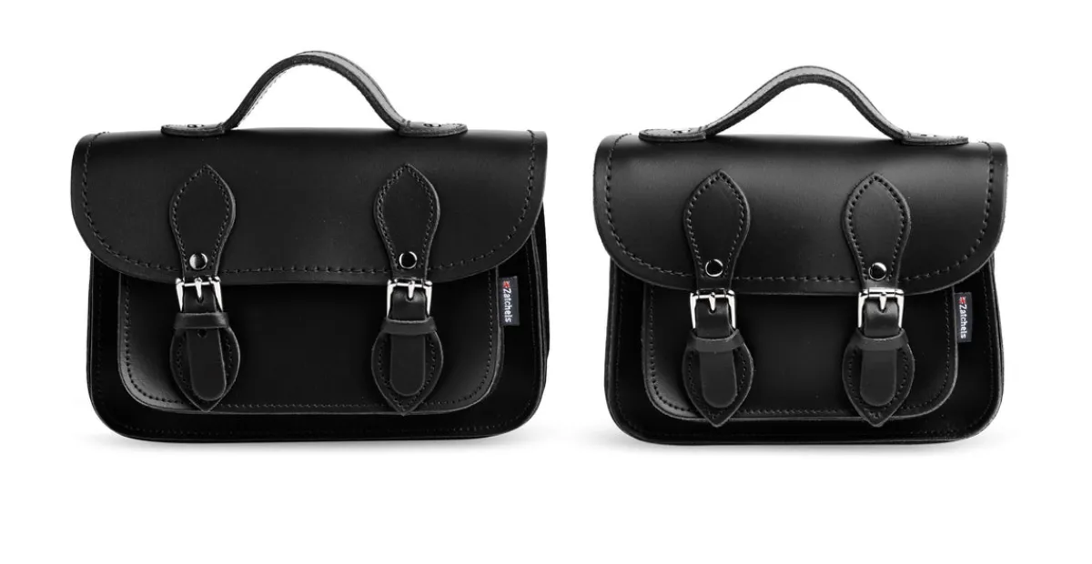 Zatchels Handmade Leather Micro Satchel - Black>Women Small Satchels|Micro Satchels
