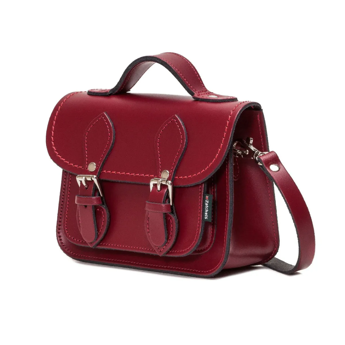 Zatchels Handmade Leather Micro Satchel - Oxblood>Women Small Satchels|Micro Satchels