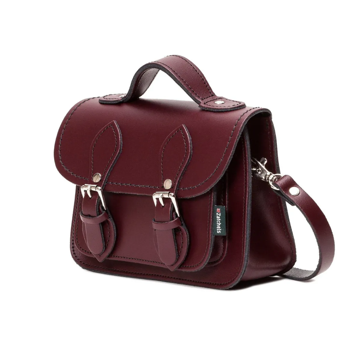 Zatchels Handmade Leather Micro Satchel - Marsala Red>Women Small Satchels|Micro Satchels