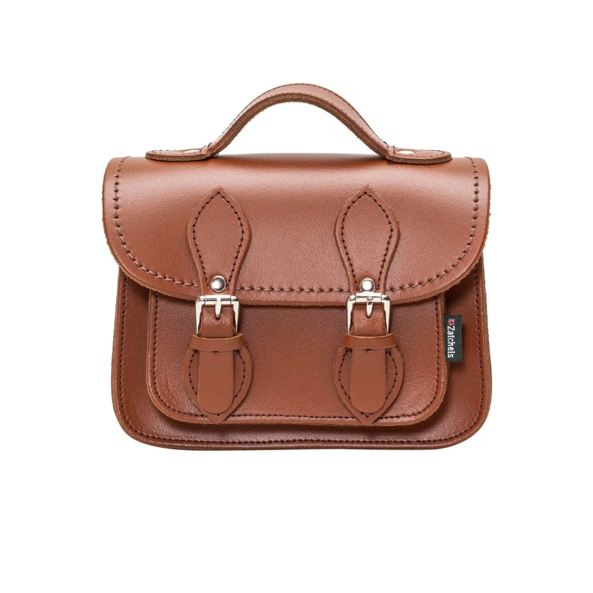 Zatchels Handmade Leather Micro Satchel - Chestnut>Women Small Satchels|Micro Satchels